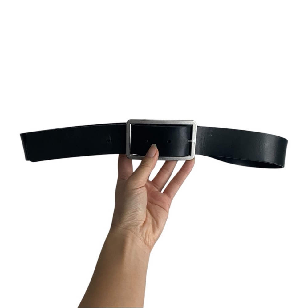 Banana Republic Black Belt with Silver Buckle
